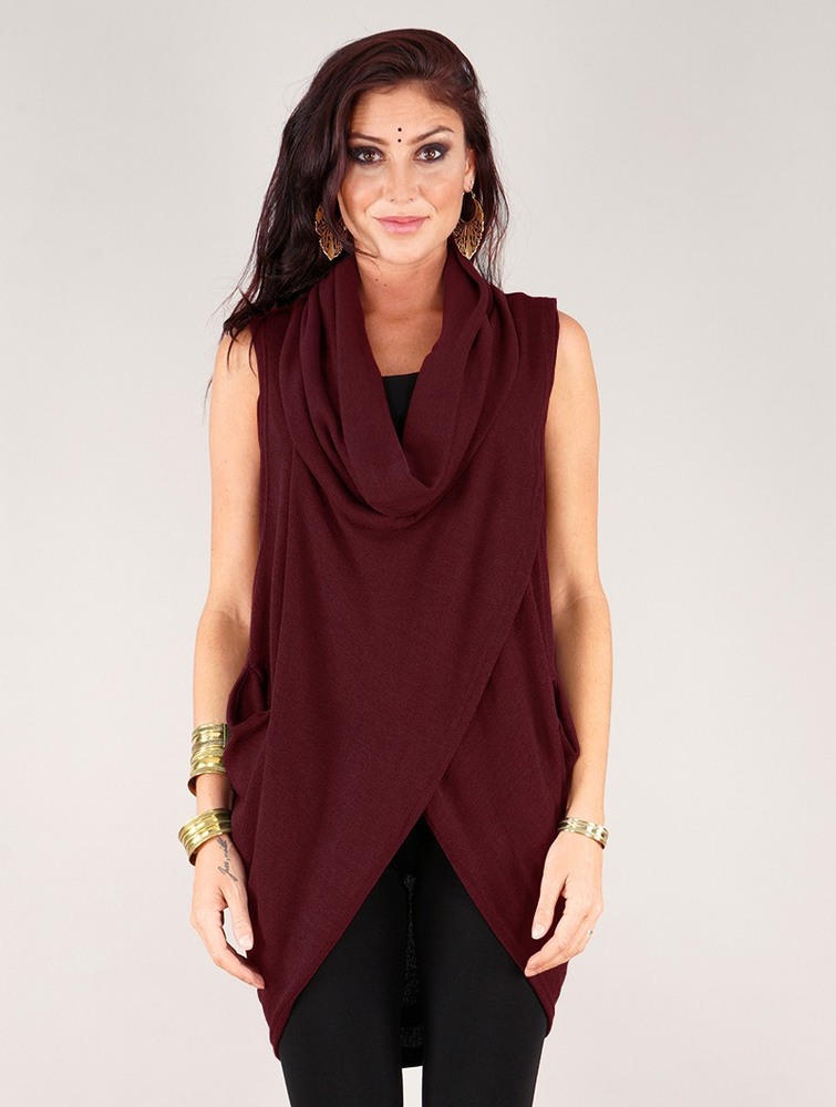 Wine Women Toonzshop Amala Sleeveless Thin Pullover Pullover | RTWFPCO-87