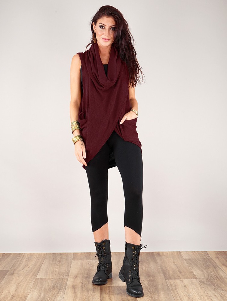 Wine Women Toonzshop Amala Sleeveless Thin Pullover Pullover | RTWFPCO-87