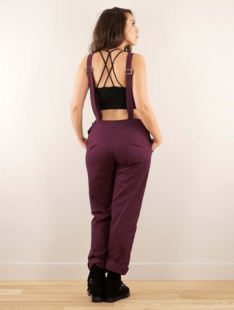 Wine Women Toonzshop Anardil Strappy Bar Back Jumpsuit With Crochet Jumpsuit | EUXCSIM-24