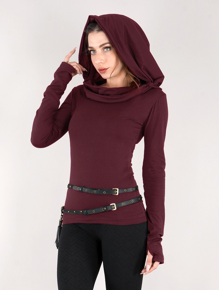 Wine Women Toonzshop Chryzz Long Sleeve Top Tops | DTFYZQR-07