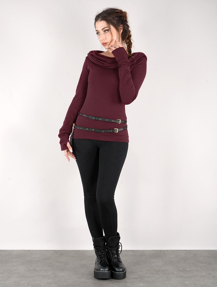 Wine Women Toonzshop Chryzz Long Sleeve Top Tops | DTFYZQR-07