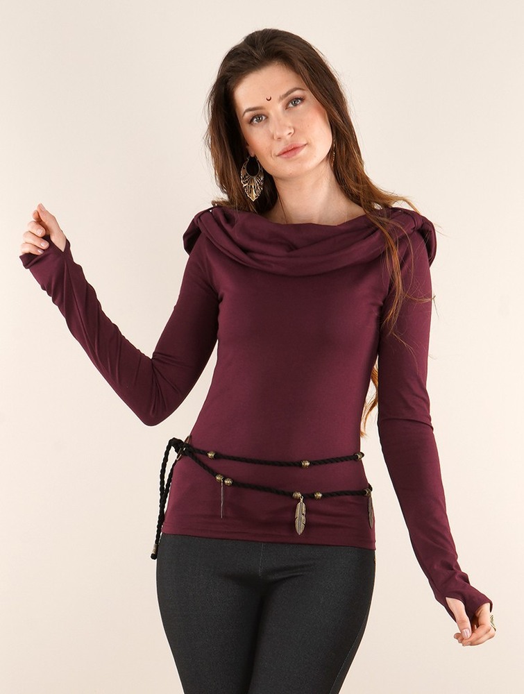 Wine Women Toonzshop Chryzz Long Sleeve Top Tops | DTFYZQR-07