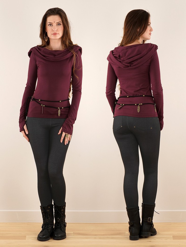 Wine Women Toonzshop Chryzz Long Sleeve Top Tops | DTFYZQR-07