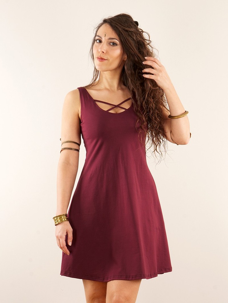 Wine Women Toonzshop Full Moon Reversible Dress Dress | BUYGKAW-25