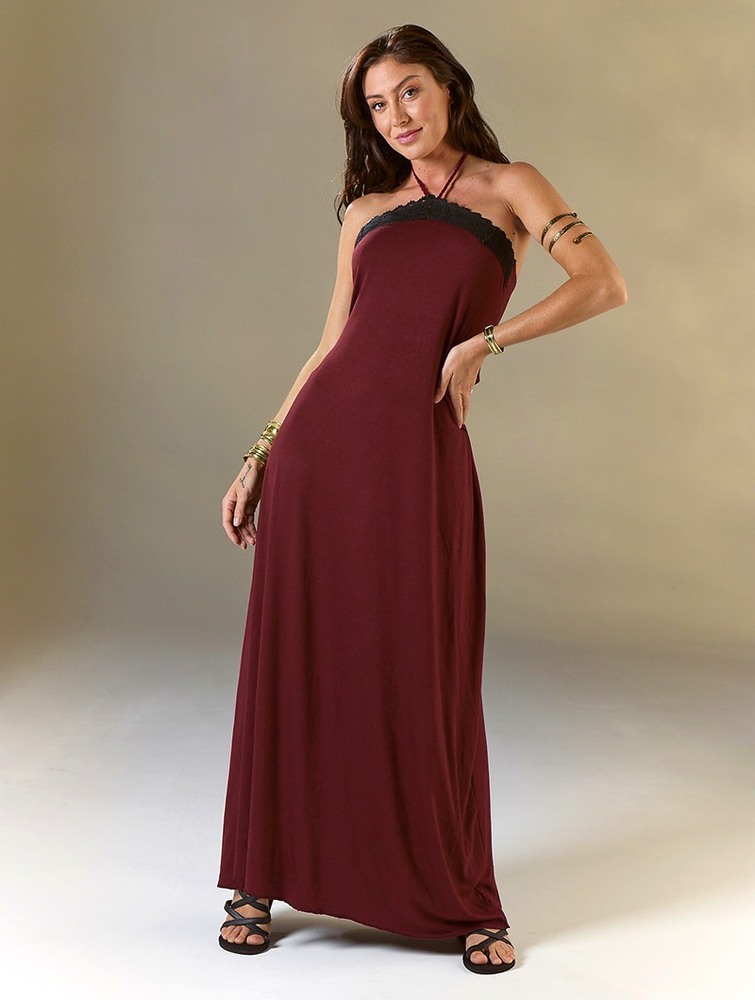 Wine Women Toonzshop Lüune Sleeveless Long Dress Dress | MWEBQKN-89