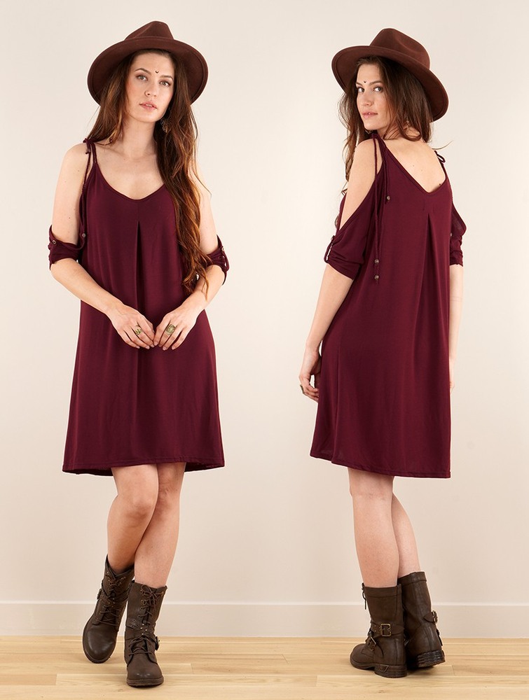 Wine Women Toonzshop Narasimhäa Bare Shoulders Dress Dress | PETLFRS-73