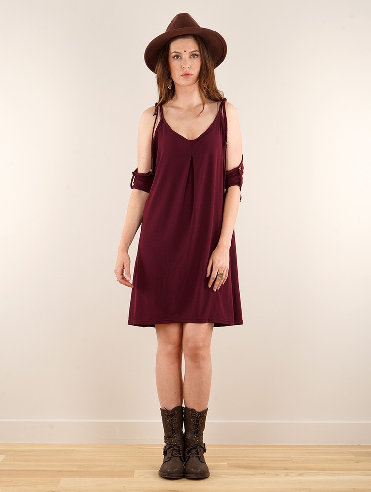 Wine Women Toonzshop Narasimhäa Bare Shoulders Dress Dress | PETLFRS-73