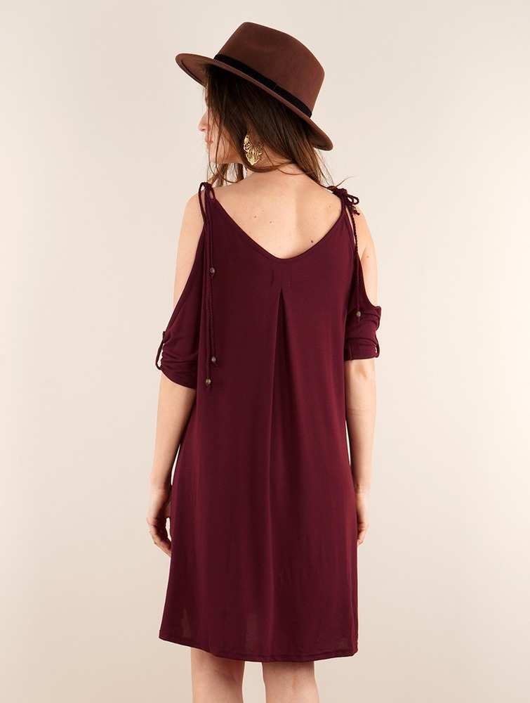 Wine Women Toonzshop Narasimhäa Bare Shoulders Dress Dress | PETLFRS-73