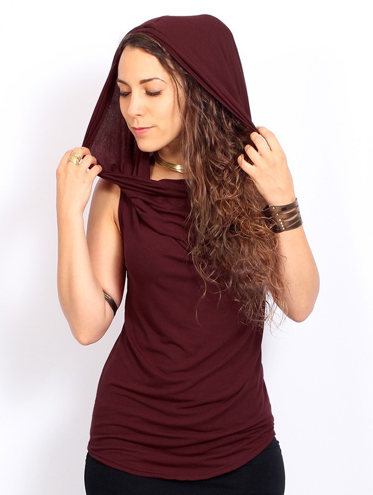 Wine Women Toonzshop Nephilim Cowl Neck Sleeveless Top Tops | HJZXEUW-04