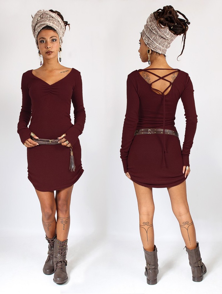 Wine Women Toonzshop Nikkäa Sweater Dress Dress | OGCQMHP-41