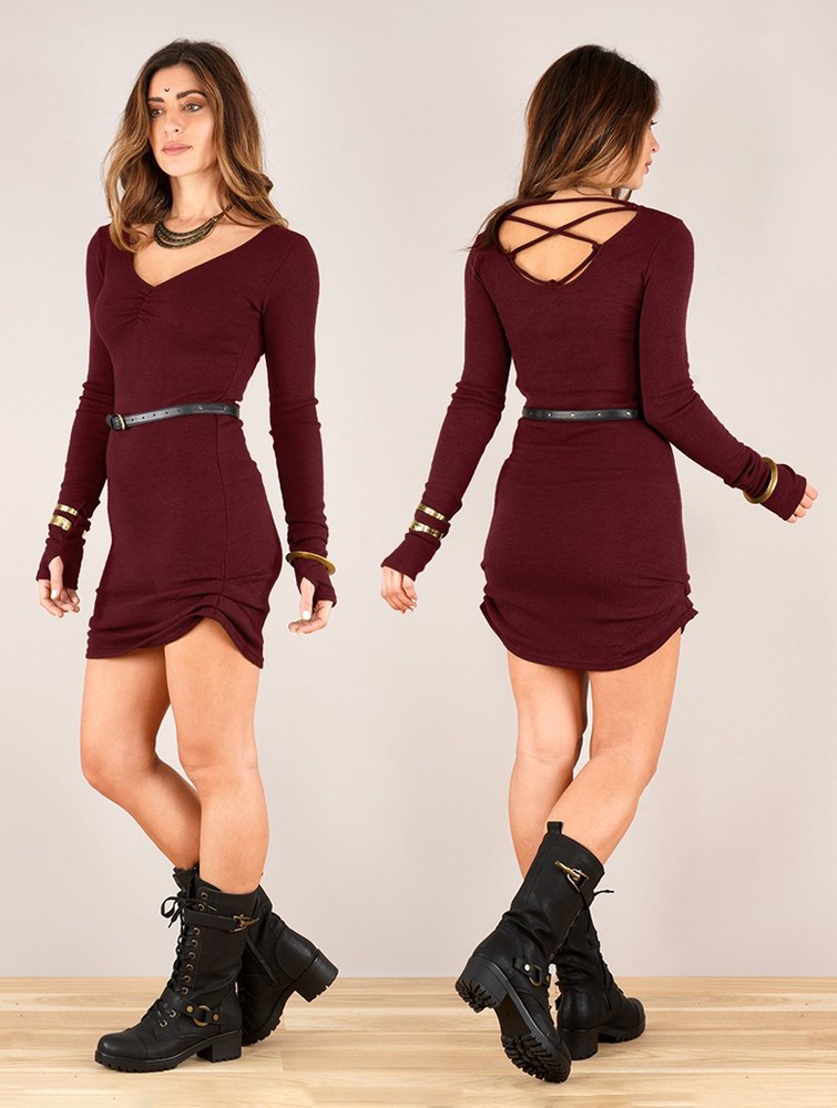 Wine Women Toonzshop Nikkäa Sweater Dress Dress | OGCQMHP-41