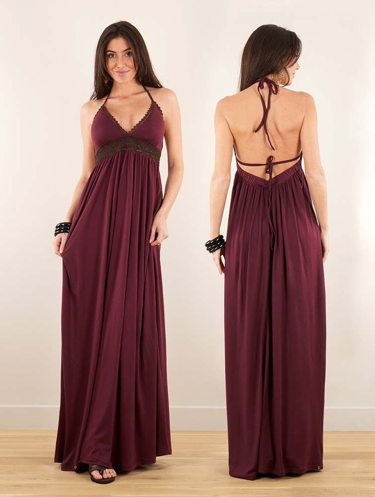 Wine Women Toonzshop Nolofinwe Strappy Bare Back Long Dress And Harem Pant Overalls Dress | FKYZGMA-98