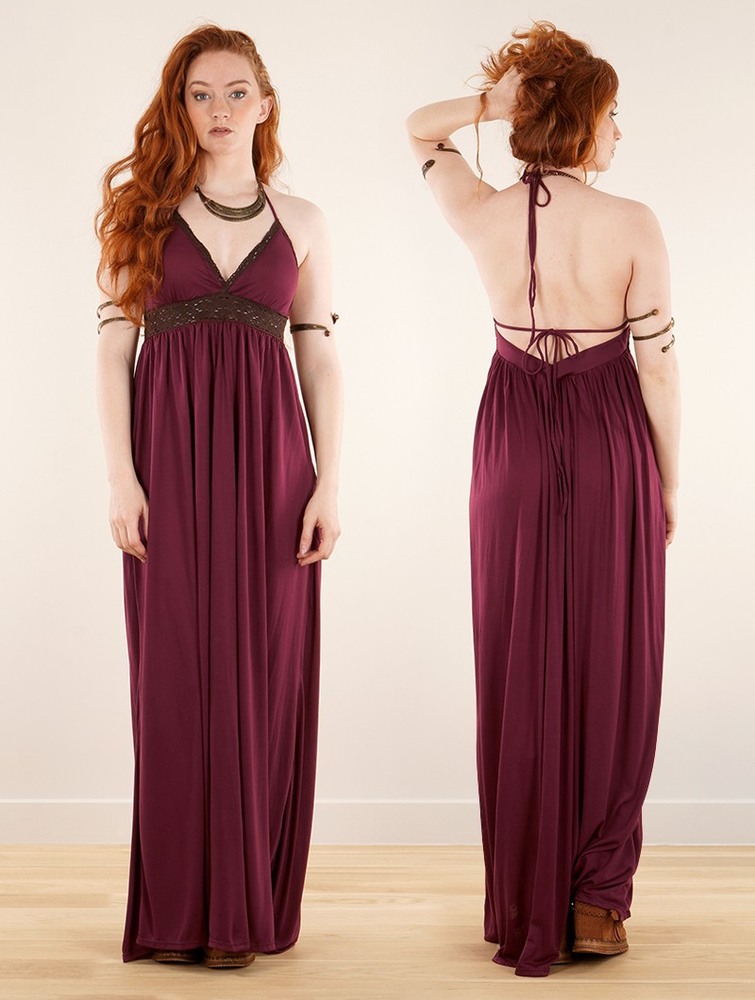 Wine Women Toonzshop Nolofinwe Strappy Bare Back Long Dress And Harem Pant Overalls Dress | FKYZGMA-98