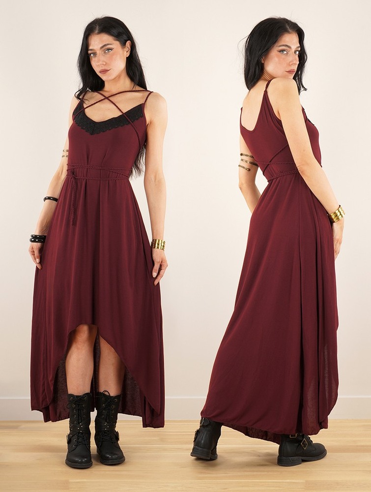 Wine Women Toonzshop Topäaz Loose Strappy Long Dress Dress | LAQGRIM-64