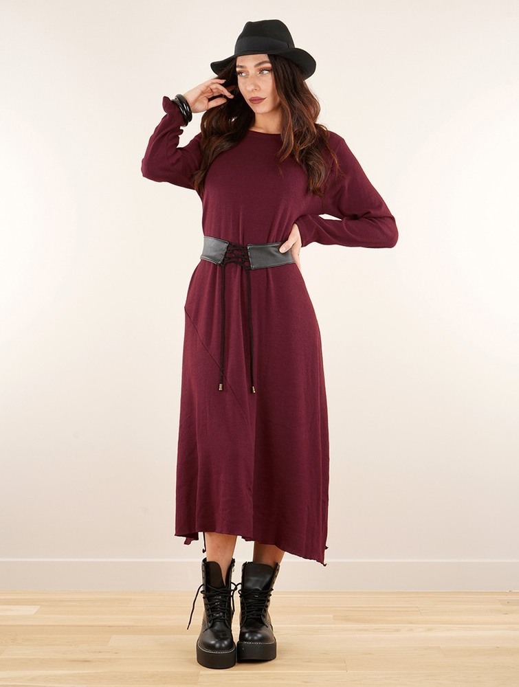 Wine Women Toonzshop Wasilah Long Sweater Dress Dress | HSKUTQW-56