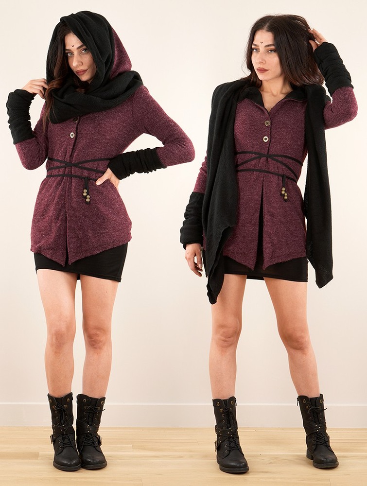 Wine and black Women Toonzshop Azmäe Coat Coats | QWMSJLI-74